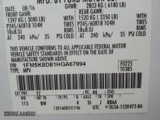 2017 Ford Explorer XLT with VIN 1FM5K8D81HGA67994, listed as a Copart auction lot 48896335 with 78,601 mi miles and Salvage Title. Bid and sale history available at carsss.com. Image 15.
