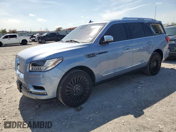 2020 Lincoln Navigator Black Label with VIN 5LMJJ2TT8LEL01327, listed as a Copart auction lot 53777725 with 56,182 mi miles and Salvage title. Bid and sale history available at DreamBid. Image 1.