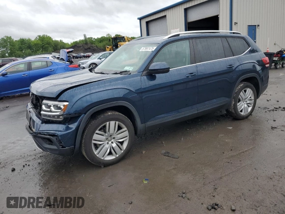 2019 Volkswagen Atlas SE with VIN 1V2UR2CA8KC597096, listed as a Copart auction lot 57997475 with 48,055 mi miles and Salvage title. Bid and sale history available at DreamBid. Image 1.