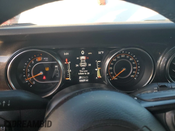 2020 Jeep Wrangler Unlimited Willys with VIN 1C4HJXDN9LW154108, listed as a Copart auction lot 84794694 with 64,609 mi miles and Salvage title. Bid and sale history available at DreamBid. Image 9.