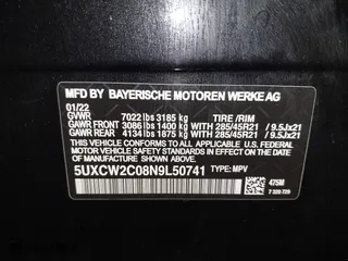 2022 BMW X7 xDrive40i with VIN 5UXCW2C08N9L04696, listed as a IAAI auction lot 41207847 with 44,986 mi miles. Bid and sale history available at carsss.com. Image 9.