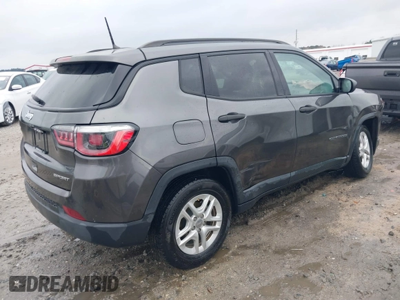 2018 Jeep Compass Sport with VIN 3C4NJCAB9JT211187, listed as a IAAI auction lot 41065430 with 1 mi miles. Bid and sale history available at carsss.com. Image 4.