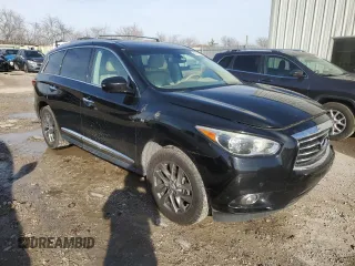 2014 Infiniti QX60 with VIN 5N1AL0MM2EC533316, listed as a Copart auction lot 43734075 with 124,280 mi miles and Salvage Title. Bid and sale history available at DreamBid. Image 4.