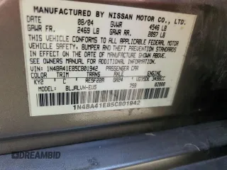 2005 Nissan Maxima 3.5 SL with VIN 1N4BA41E85C801942, listed as a Copart auction lot 72085134 with 133,347 mi miles and Salvage Title. Bid and sale history available at carsss.com. Image 14.
