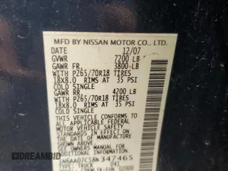 2008 Nissan Titan SE with VIN 1N6AA07C58N347465, listed as a Copart auction lot 50407705 with Not Provided miles and Clean Title. Bid and sale history available at carsss.com. Image 12.