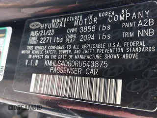 2024 Hyundai Elantra SEL with VIN KMHLS4DG0RU643875, listed as a IAAI auction lot 42496674 with 74,487 mi miles and . Bid and sale history available at DreamBid. Image 9.