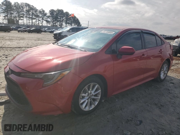 2020 Toyota Corolla LE with VIN 5YFVPRAE7LP106567, listed as a Copart auction lot 44159895 with 61,102 mi miles and Salvage Title. Bid and sale history available at carsss.com. Image 1.