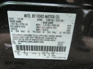 2020 Ford Edge SEL z VIN 2FMPK3J90LBB51006, wystawiony jako IAAI lot #41841354 z przebiegiem Nie podano mil oraz . Historia ofert i sprzedaży dostępna na DreamBid. Obrazek 9.