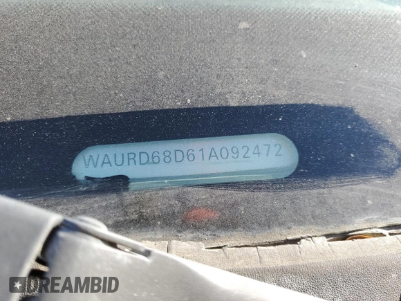 2001 Audi S4 with VIN WAURD68D61A092472, listed as a Copart auction lot 44989545 with 165,067 mi miles and Salvage Title. Bid and sale history available at carsss.com. Image 13.