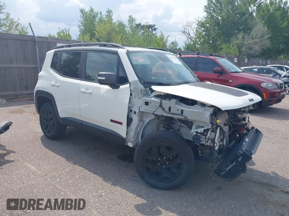 2018 Jeep Renegade Trailhawk with VIN ZACCJBCB9JPG76350, listed as a IAAI auction lot 40249880 with 74,926 mi miles. Bid and sale history available at carsss.com. Image 1.