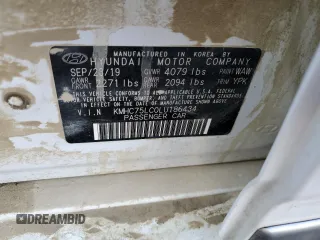 2020 Hyundai Ioniq SE with VIN KMHC75LC0LU186434, listed as a Copart auction lot 58251755 with 131,785 mi miles and Salvage title. Bid and sale history available at DreamBid. Image 12.