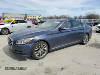 2015 Hyundai Genesis 3.8L with VIN KMHGN4JE4FU089344, listed as a Copart auction lot 49000875 with 80,521 mi miles and Salvage Title. Bid and sale history available at carsss.com. Image 1.