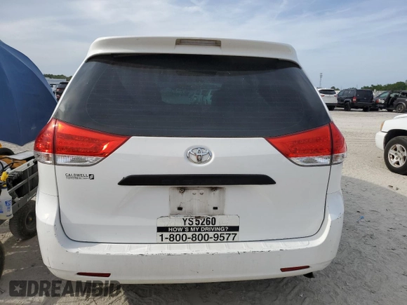 2013 Toyota Sienna L with VIN 5TDZK3DC7DS386989, listed as a Copart auction lot 55105475 with 217,908 mi miles and Salvage title. Bid and sale history available at DreamBid. Image 6.