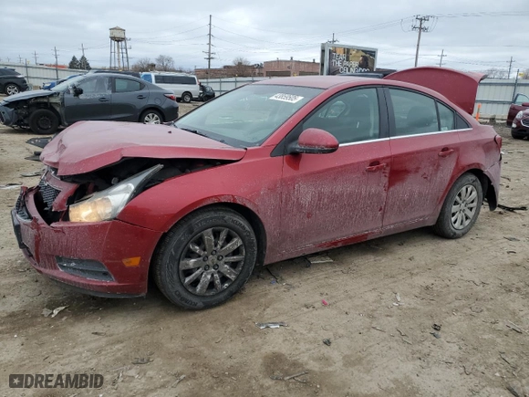 2011 Chevrolet Cruze LT w/1LT with VIN 1G1PF5S90B7282570, listed as a Copart auction lot 43859505 with 131,887 mi miles and Salvage Title. Bid and sale history available at carsss.com. Image 1.