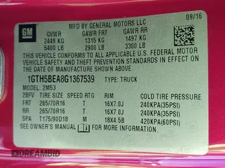 2016 GMC Canyon 2WD z VIN 1GTH5BEA8G1367539, wystawiony jako IAAI lot #41984288 z przebiegiem 111 878 mil mil oraz . Historia ofert i sprzedaży dostępna na DreamBid. Obrazek 9.