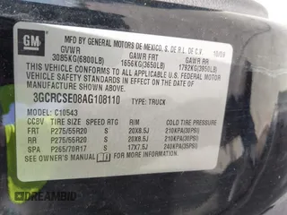 2010 Chevrolet Silverado 1500 LT with VIN 3GCRCSE08AG108110, listed as a IAAI auction lot 42011464 with 177,771 mi miles and . Bid and sale history available at DreamBid. Image 9.