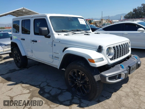 2024 Jeep Wrangler Sahara with VIN 1C4RJXP61RW126904, listed as a IAAI auction lot 41998215 with 32,034 mi miles and . Bid and sale history available at DreamBid. Image 1.