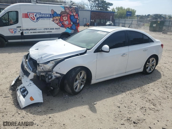 2012 Chevrolet Cruze LTZ with VIN 1G1PH5SC5C7377973, listed as a Copart auction lot 51162035 with 124,376 mi miles and Salvage Title. Bid and sale history available at carsss.com. Image 1.