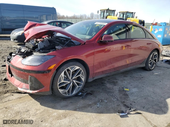 2023 Hyundai IONIQ 6 Limited with VIN KMHM54AC6PA020482, listed as a Copart auction lot 43758865 with 7,203 mi miles and Salvage Title. Bid and sale history available at carsss.com. Image 1.