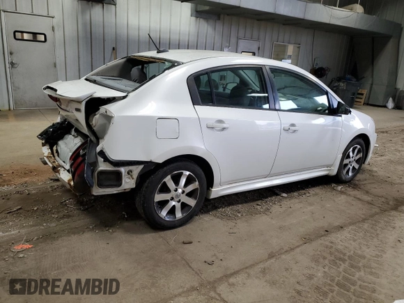 2012 Nissan Sentra SR with VIN 3N1AB6AP4CL693694, listed as a Copart auction lot 53742505 with 156,093 mi miles and Non Repairable. Bid and sale history available at DreamBid. Image 3.