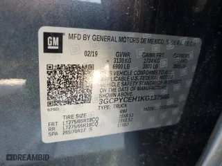 2019 Chevrolet Silverado 1500 Custom Trail Boss with VIN 3GCPYCEH1KG137566, listed as a Copart auction lot 42685375 with 81,090 mi miles and Salvage Title. Bid and sale history available at carsss.com. Image 13.