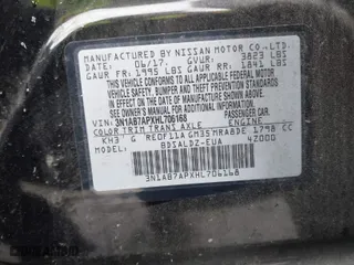 2017 Nissan Sentra SV with VIN 3N1AB7APXHL706168, listed as a IAAI auction lot 41861682 with 163,815 mi miles. Bid and sale history available at carsss.com. Image 9.
