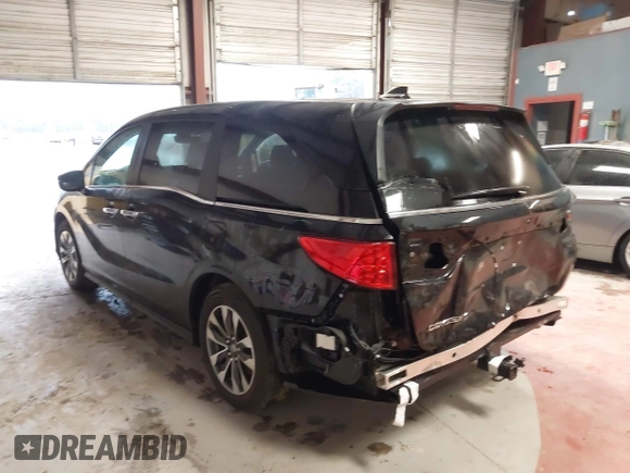 2024 Honda Odyssey EX-L with VIN 5FNRL6H65RB018633, listed as a IAAI auction lot 41801512 with 22,103 mi miles and . Bid and sale history available at DreamBid. Image 3.