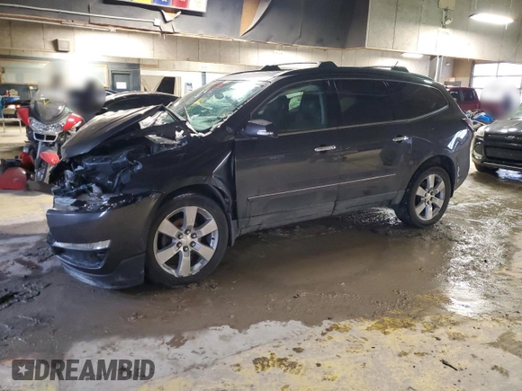 2015 Chevrolet Traverse LTZ with VIN 1GNKVJKD9FJ276025, listed as a Copart auction lot 45965035 with 160,552 mi miles and Salvage Title. Bid and sale history available at DreamBid. Image 1.