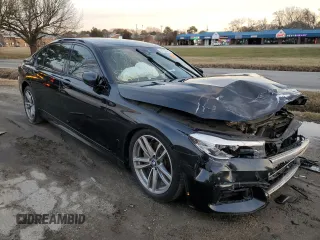 2017 BMW 7 Series 740i with VIN WBA7E2C50HG739520, listed as a Copart auction lot 88144025 with 0 mi miles and Salvage Title. Bid and sale history available at carsss.com. Image 4.
