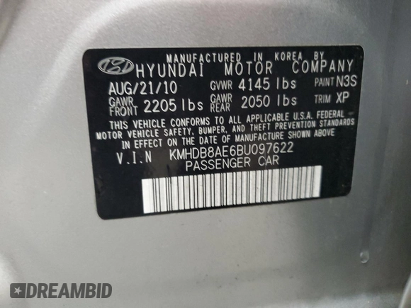 2011 Hyundai Elantra Touring GLS with VIN KMHDB8AE6BU097622, listed as a Copart auction lot 73031634 with 100,697 mi miles and Salvage Title. Bid and sale history available at carsss.com. Image 12.