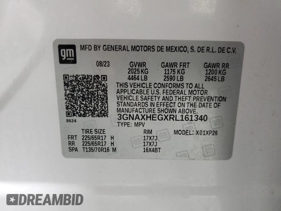 2024 Chevrolet Equinox LS with VIN 3GNAXHEGXRL161340, listed as a Copart auction lot 55029395 with 23,935 mi miles and Clean Title. Bid and sale history available at DreamBid. Image 13.