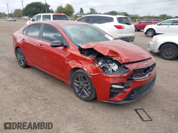 2020 Kia Forte GT-Line with VIN 3KPF34AD9LE255459, listed as a IAAI auction lot 40888407 with 77,679 mi miles. Bid and sale history available at carsss.com. Image 1.