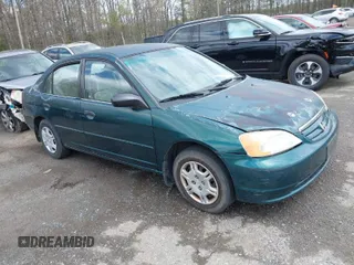 2001 Honda Civic LX with VIN 2HGES165X1H523369, listed as a IAAI auction lot 42050046 with 187,835 mi miles. Bid and sale history available at carsss.com. Image 1.