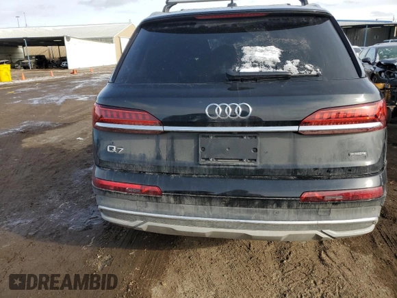 2023 Audi Q7 Premium Plus with VIN WA1LXBF71PD027682, listed as a Copart auction lot 86593014 with 0 mi miles and Salvage Title. Bid and sale history available at carsss.com. Image 6.