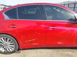 2021 Infiniti Q50 Luxe with VIN JN1EV7BR3MM750909, listed as a IAAI auction lot 41791956 with 42,843 mi miles and . Bid and sale history available at carsss.com. Image 14.