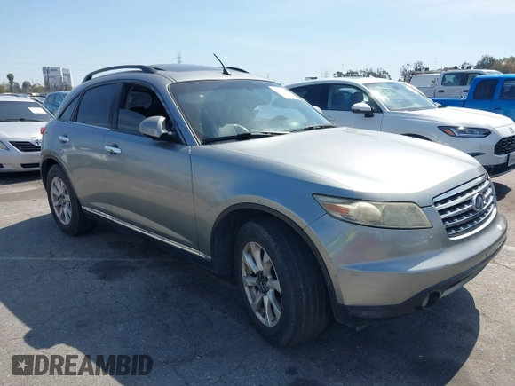 2006 Infiniti FX with VIN JNRAS08U06X100766, listed as a IAAI auction lot 41758147 with 191,414 mi miles. Bid and sale history available at carsss.com. Image 1.