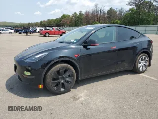 2024 Tesla Model Y Long Range with VIN 7SAYGDEE1RA221860, listed as a Copart auction lot 60289155 with 65,724 mi miles and Salvage title. Bid and sale history available at DreamBid. Image 1.