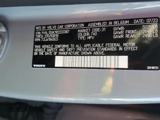 2024 Volvo XC40 Core Bright Theme с VIN YV4L12UK1R2233367, выставлен на аукционе Copart как лот 83046854 с пробегом 3 358 миль миль и Списание • Salvage title. История ставок и продаж доступна на DreamBid. Изображение 14.