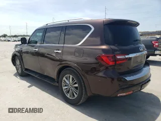 2018 Infiniti QX80 with VIN JN8AZ2NF3J9663745, listed as a Copart auction lot 65327354 with 100,853 mi miles and Salvage Title. Bid and sale history available at carsss.com. Image 2.