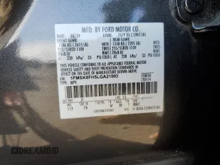 2020 Ford Explorer Limited with VIN 1FMSK8FH5LGA21593, listed as a Copart auction lot 44259645 with 51,693 mi miles and Salvage Title. Bid and sale history available at carsss.com. Image 12.
