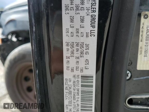 2015 Jeep Patriot Sport z VIN 1C4NJRBB1FD176918, wystawiony jako Copart lot #72587214 z przebiegiem 109 151 mil mil oraz Szkoda całkowita • Salvage title. Historia ofert i sprzedaży dostępna na DreamBid. Obrazek 16.