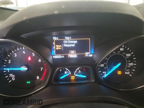 2017 Ford Escape SE with VIN 1FMCU0GD5HUD28394, listed as a Copart auction lot 52079995 with 120,223 mi miles and Salvage Title. Bid and sale history available at DreamBid. Image 9.