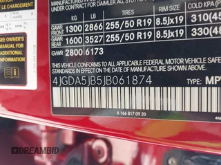 2018 Mercedes-Benz GLE 350 с VIN 4JGDA5JB5JB061874, выставлен на аукционе IAAI как лот 42275143 с пробегом 96 355 миль миль и . История ставок и продаж доступна на DreamBid. Изображение 9.