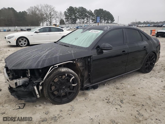 2018 Audi S4 Prestige with VIN WAUC4AF45JA148784, listed as a Copart auction lot 86244604 with 56,169 mi miles and Salvage Title. Bid and sale history available at carsss.com. Image 1.