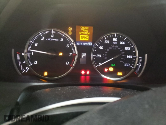 2016 Acura TLX with VIN 19UUB1F3XGA015503, listed as a Copart auction lot 52293715 with 120,295 mi miles and Salvage title. Bid and sale history available at DreamBid. Image 9.