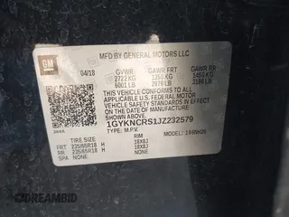2018 Cadillac XT5 Luxury FWD with VIN 1GYKNCRS1JZ232579, listed as a IAAI auction lot 41791065 with 82,686 mi miles and . Bid and sale history available at DreamBid. Image 9.