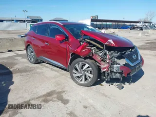 2019 Nissan Murano Platinum with VIN 5N1AZ2MJ7KN158300, listed as a IAAI auction lot 41652346 with 179,206 mi miles and . Bid and sale history available at DreamBid. Image 1.