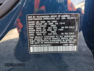 2022 Volkswagen Atlas SEL z VIN 1V2BP2CA7NC504537, wystawiony jako Copart lot #52094685 z przebiegiem 63 114 mil mil oraz Szkoda całkowita • Salvage title. Historia ofert i sprzedaży dostępna na DreamBid. Obrazek 13.