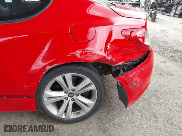 2010 Hyundai Genesis Coupe Premium with VIN KMHHT6KD2AU027736, listed as a IAAI auction lot 42654916 with 102,715 mi miles and . Bid and sale history available at DreamBid. Image 6.