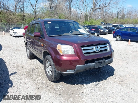 2008 Honda Pilot EX-L with VIN 5FNYF18568B033184, listed as a IAAI auction lot 42054457 with 166,468 mi miles. Bid and sale history available at carsss.com. Image 1.